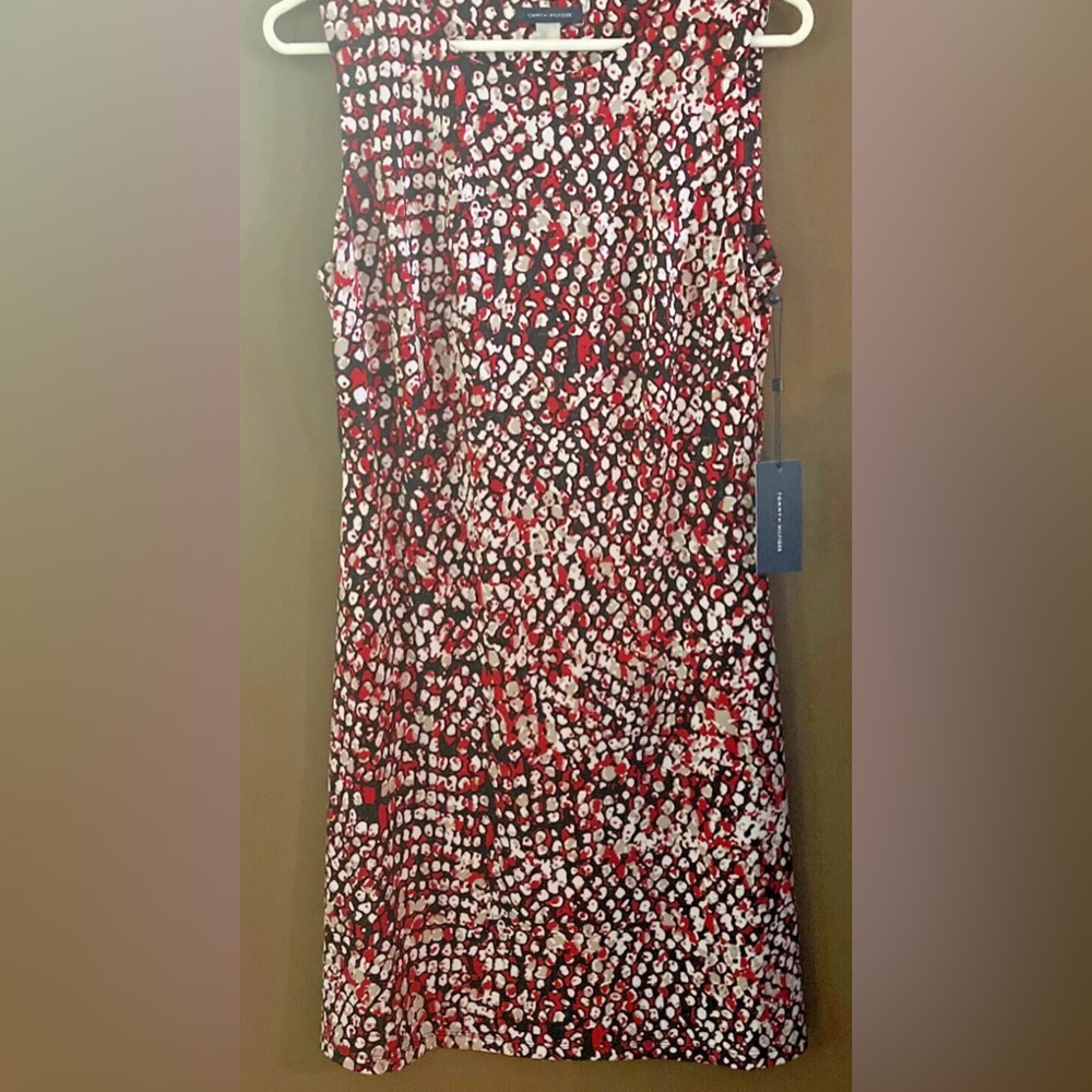 Tommy Hilfiger Red White Strapless Sheath Mini